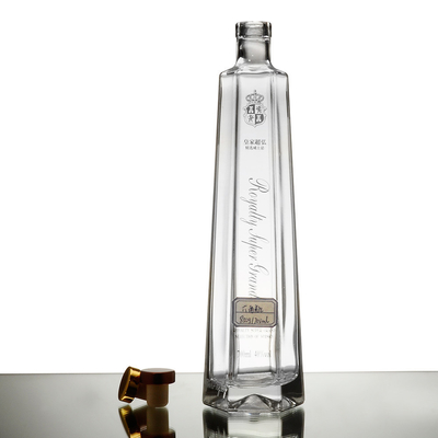 Einzigartige Polygon-Glasflasche für Spirituosen Gin Vodka Ideal