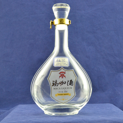 Persönliches Logo akzeptabel Klar weiß 750 ml Spirituosenflasche für Rum Wodka und Whisky