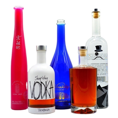 750 ml klare Glasflasche für Runde Getränke Whisky Champagner Spirit 500 ml Kapazität
