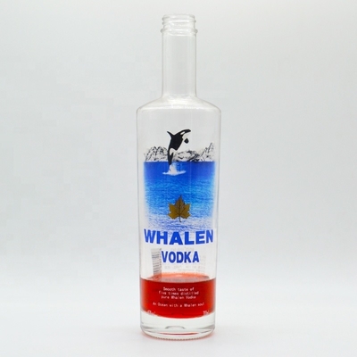 750 ml klare Glasflasche für Runde Getränke Whisky Champagner Spirit 500 ml Kapazität