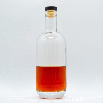 750 ml klare Glasflasche für Runde Getränke Whisky Champagner Spirit 500 ml Kapazität