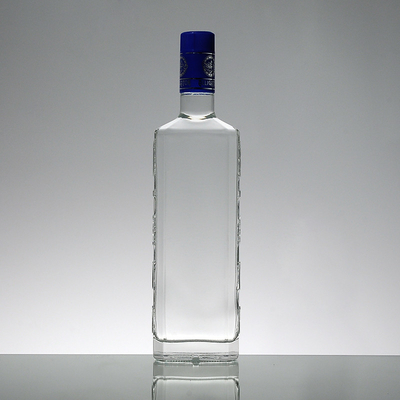 Hot Stamping Oberfläche Handling 1L Super Glas Whisky Flasche aus kristallweißem Material
