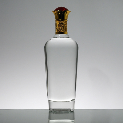 Hot Stamping Oberfläche Handling 1L Super Glas Whisky Flasche aus kristallweißem Material