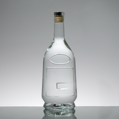 Hot Stamping Oberfläche Handling 1L Super Glas Whisky Flasche aus kristallweißem Material