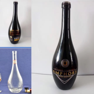 Matte schwarzer Alkohol Gin Wodka Brandy Glasflasche 500 ml 750 ml 700 ml
