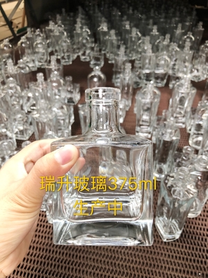 Glas Whisky Flasche Klar Super Flint 375 ml 500 ml Quadrat Trocken Gin Wodka Weinflasche