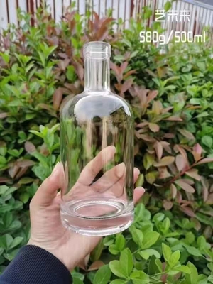 500 ml Super Flint Material klare weiße Glasflasche für Wodka Whiskey Gin