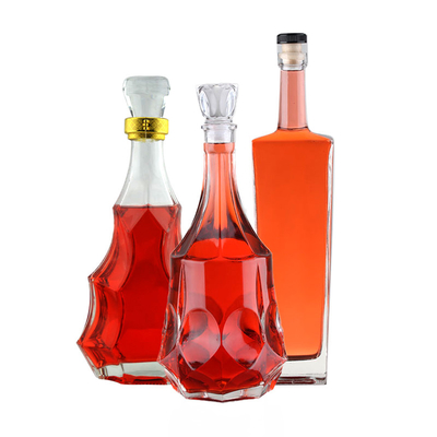 1000 ml klare Quadratglasflasche für Wodka aus Super-Flint-Glasmaterial