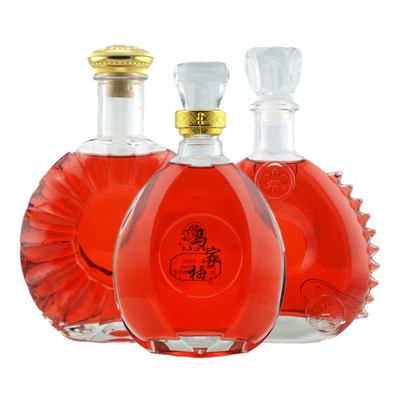 1000 ml klare Quadratglasflasche für Wodka aus Super-Flint-Glasmaterial