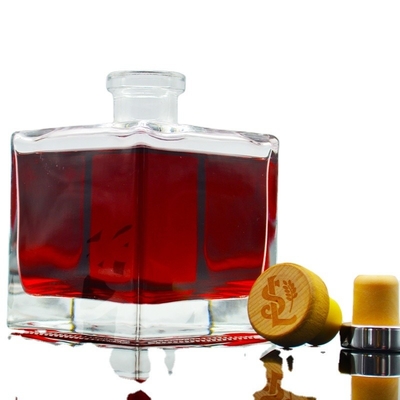 500 ml Quadratglasflasche für Getränke Alkohol Brandy Whiskey Wodka Gin Rum Dekal Etikett