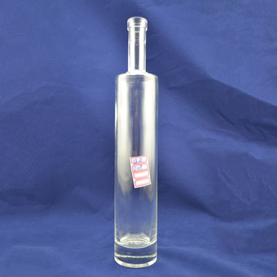 Anpassungsfähiges Logo Drucken schlanke hohe runde Glas Vodka Flaschen mit Korkdichtung