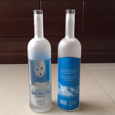 1L Glasflasche mit Frost-Oberflächenbehandlung und anderen tiefen Verfahren