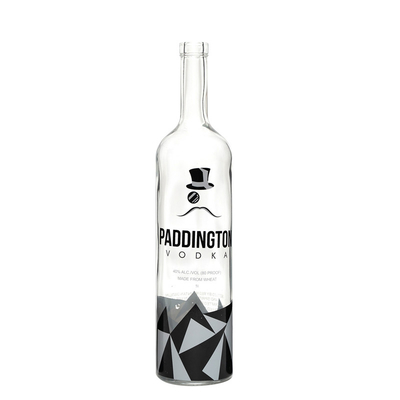 Leere, transparente 700 ml Korkkopf, klare Wodka-Glasflasche für Alkohol