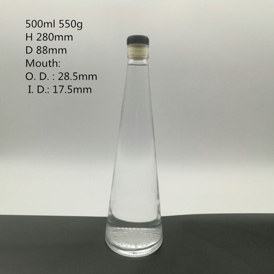 Durchsichtige 750 ml leere Ciroc-Wodka-Glasflaschen Botella mit durchsichtiger Gestaltung