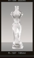 350 ml 500 ml 750 ml angepasste Glasflasche in Körperform für Frauen für Spirituosen