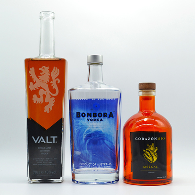 Super Flint Glasmaterial 1000 ml Bildschirmdruck Glasflasche für Wodka Gin Whisky
