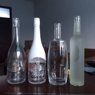 Glasflaschen mit gekühlter Wodka