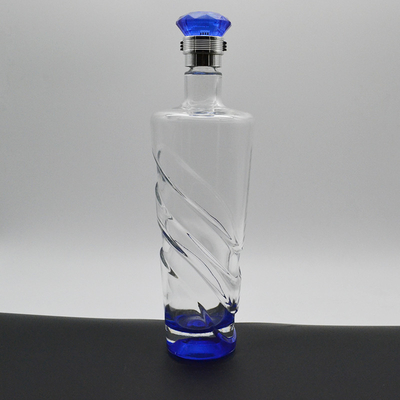 500 ml 750 ml Glas Wodka Whisky Flaschen Super Flint Glas Material und flache Basis Design