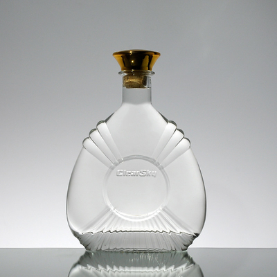 Gravierter Super Flint Glas Alkohol Jar 750ml Schüttgetränke Glasflasche mit Korken 1 Liter