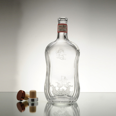 Glas aus hohem Flint 750 ml Glasflasche Offene Olivenölflaschen Versiegelung Kork