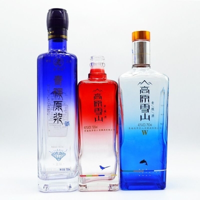 Maßgeschneiderte klare Glasflaschen für Tequila Whisky Brandy 750 ml 500 ml 1000 ml