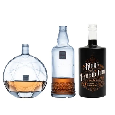 Alkoholflasche mit hoher Kapazität für Spirituosen/XO/Brandy aus Glas mit Kappe aus Super-Flint-Glas