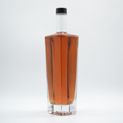 Kristallweißes Quadratglasflasche 500 ml für Spirituosen Gin Rum Wodka Whisky