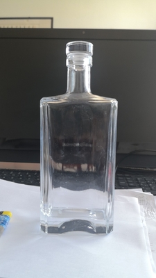 Kristallweißes Quadratglasflasche 500 ml für Spirituosen Gin Rum Wodka Whisky