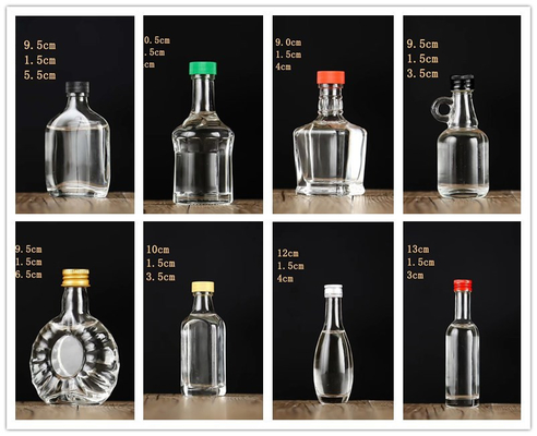 Beliebte leere Whisky-Spray-Mini-Glas-Alkoholflaschen mit Super-Flint-Glasmaterial