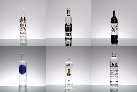 750 ml russische Guala Glasflaschen für Wodka Likör aus Super Flint Glasmaterial