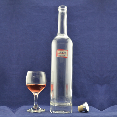 Große dünne Glasflasche für Whisky/Brandy/Wodka mit abdrehbarer Kappe