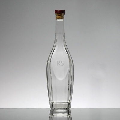 Große dünne Glasflasche für Whisky/Brandy/Wodka mit abdrehbarer Kappe