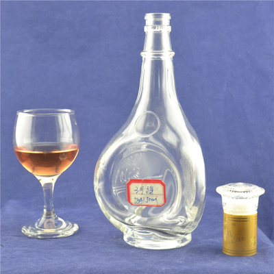 Aufgestelltes Eiffelturmglas Glasflasche mit Kork