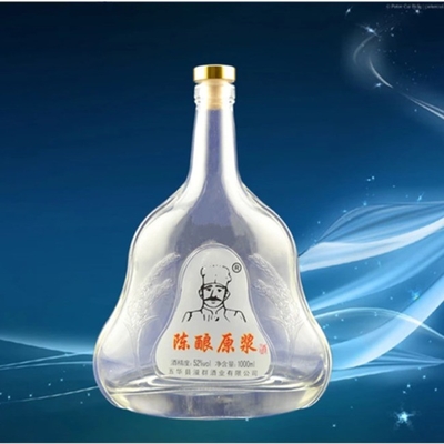750 ml Gitarrenförmige Glasflaschen für Brandy, Wodeka, Wein, Farbfarben und langlebig