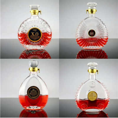 750 ml Gitarrenförmige Glasflaschen für Brandy, Wodeka, Wein, Farbfarben und langlebig