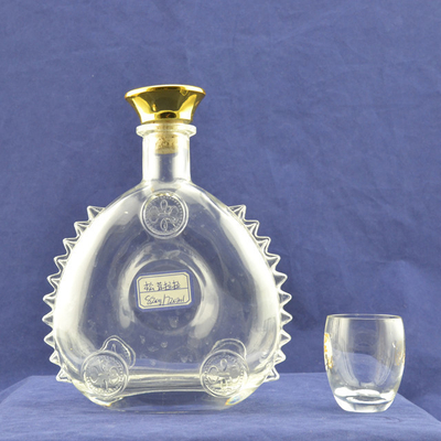 750 ml Gitarrenförmige Glasflaschen für Brandy, Wodeka, Wein, Farbfarben und langlebig