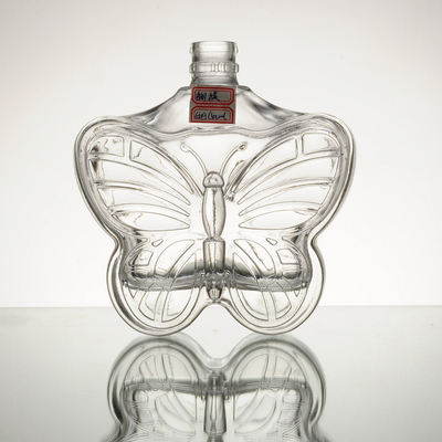Quadratisch angepasste Tierflasche 500 ml 750 ml Glasflasche für Brandy Whisky Wodka
