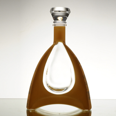 Quadratisch angepasste Tierflasche 500 ml 750 ml Glasflasche für Brandy Whisky Wodka
