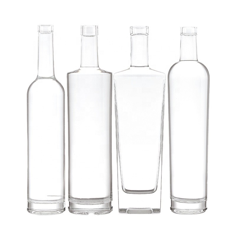Super-Flint-Glas-Material-Basis 700 ml klares Glas Whisky-Wodka-Weinflasche für Alkohol