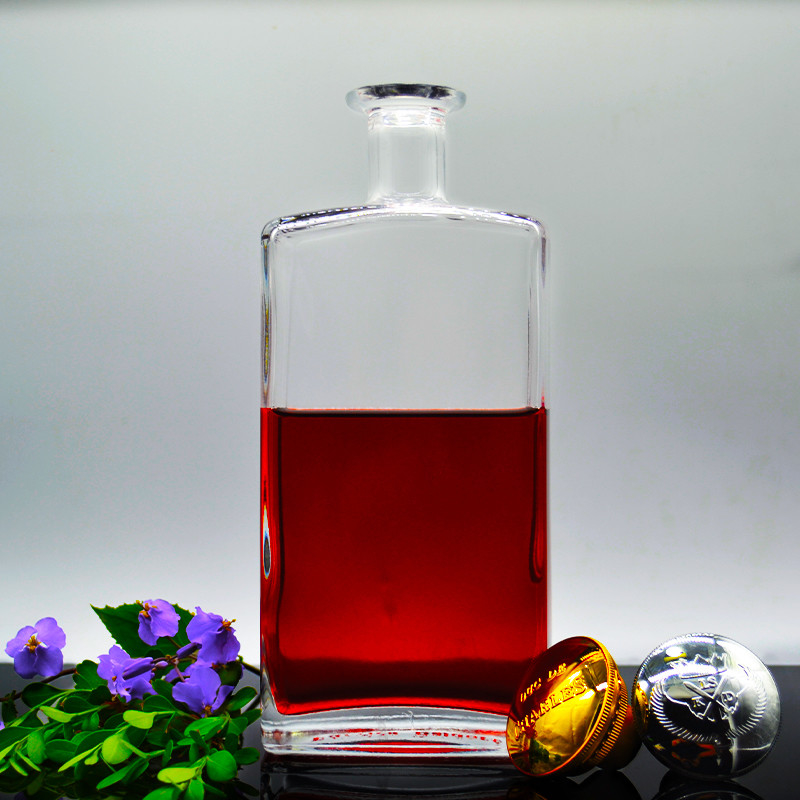Elegant Glas Wodka Gin Flasche 500ml 750ml 1000ml Volumen für benutzerdefinierte Glasflasche
