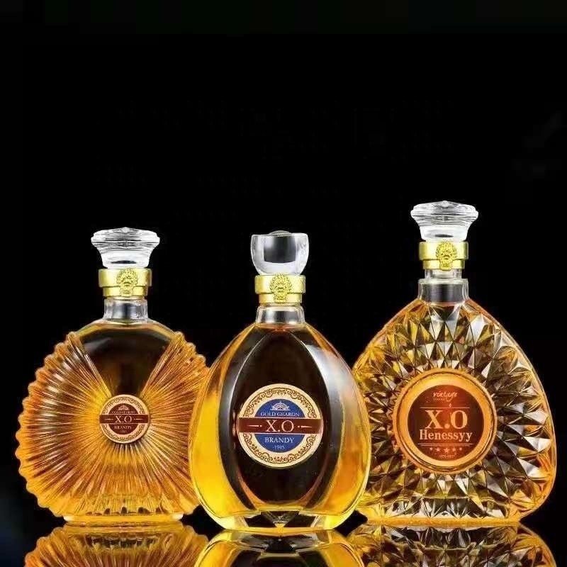 Glasflasche für Luxusbrandy Rum Whisky Vodka 500 750 ml