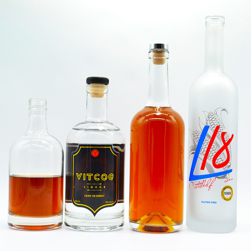 Super Flint Glas 70cl 1Liter Breitkopf Glasflasche für Spirituosen Likör durchsichtig leer