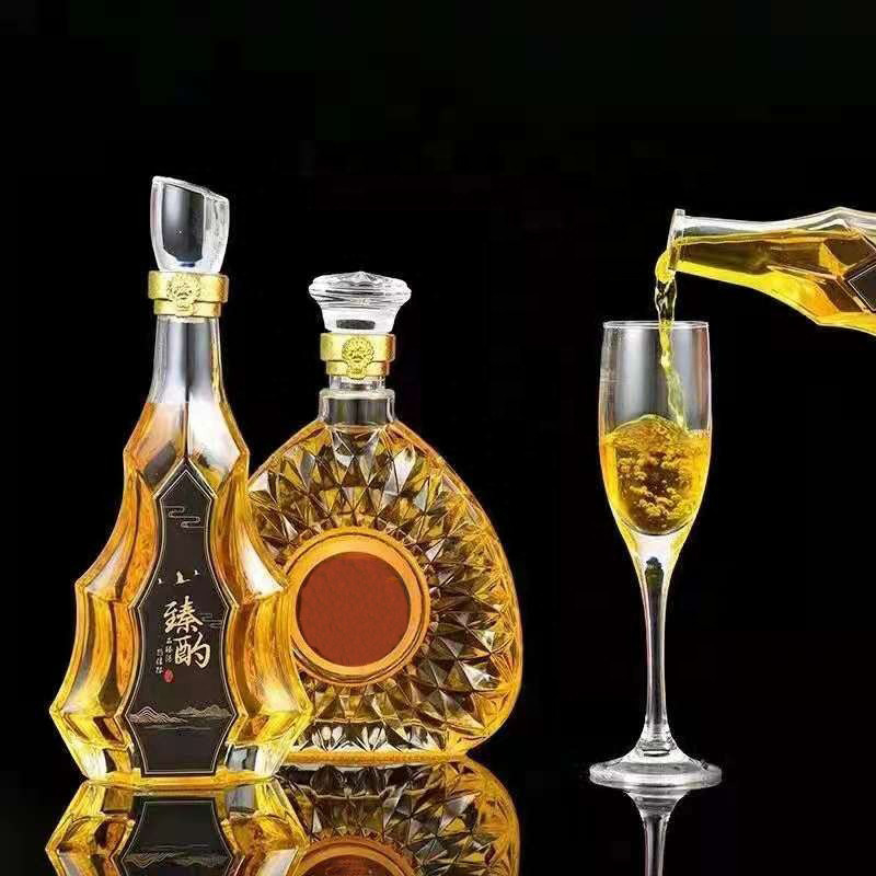 Schraubkappe Custom Matte Blau Schwarz Leere 750 ml Glasflasche für Wodka Rum Whiskey Gin