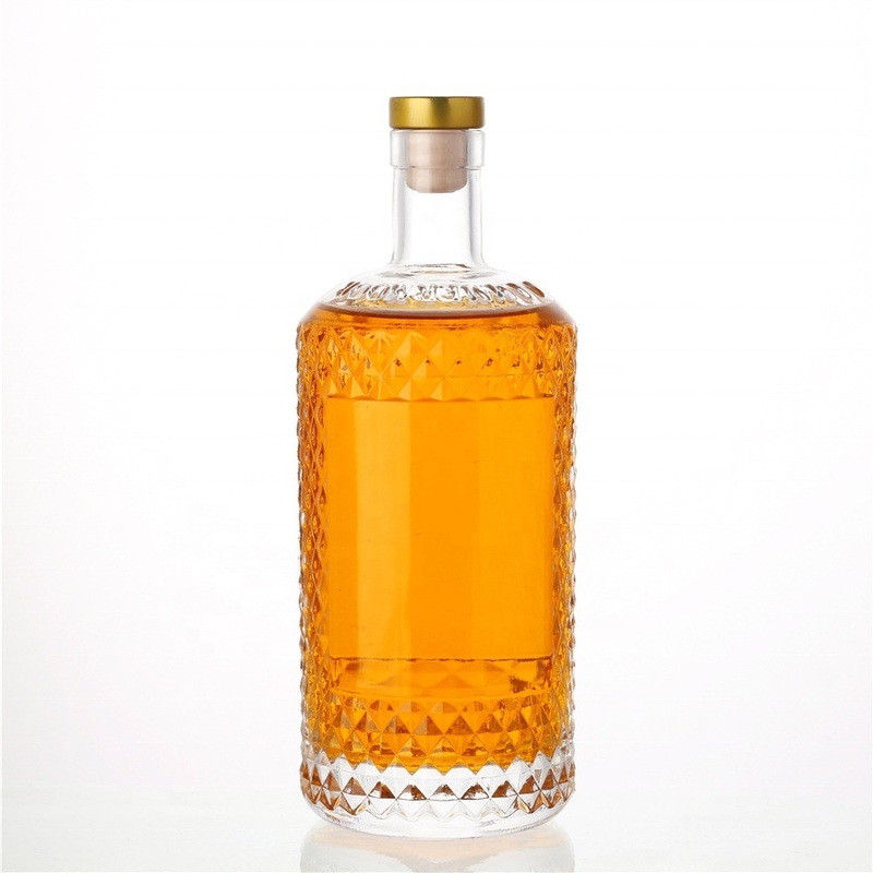 Custom Design Graue Bernstein Glasflaschen 375ml 500ml 750ml für Wodka Gin Spirituosen