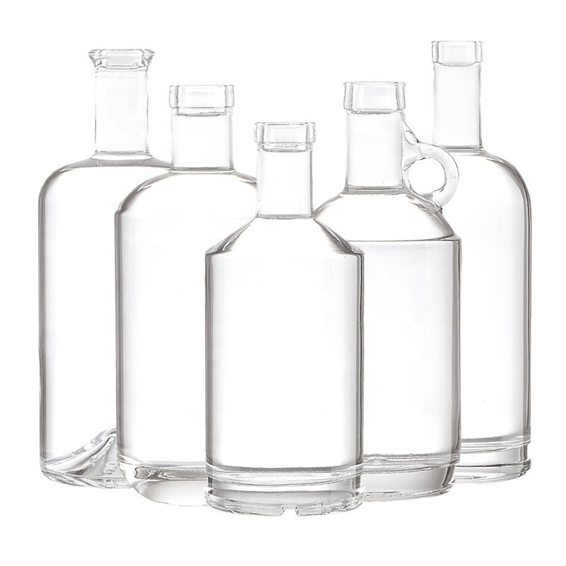 500 ml, 700 ml, 750 ml, 1000 ml, Glas-Flaschen mit Warmdruck für Whisky, Brandy und Rum Gin