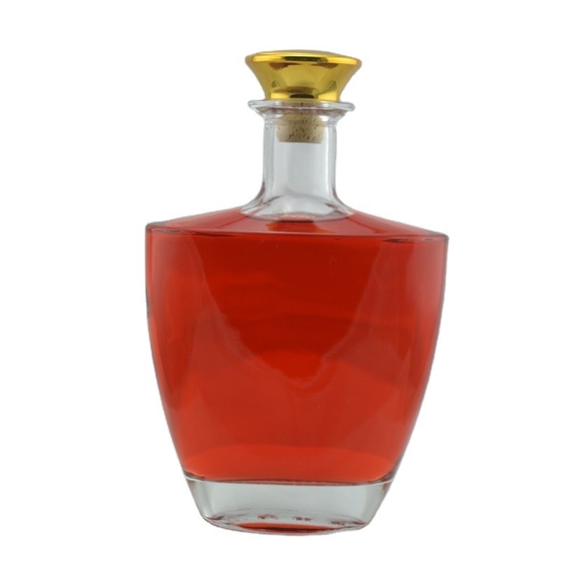 Weißes Olivenöl Tequila Whiskey Alkohol V-förmige Wodka Likörflasche mit Schraubverschluss