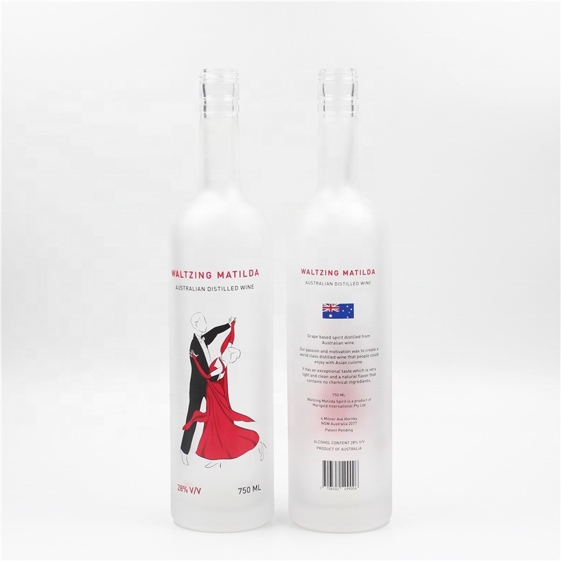 Custom 700ml 750ml Glasflasche für Gin Rum Whiskey Wodka und mehr Willkommen OEM-Bestellungen