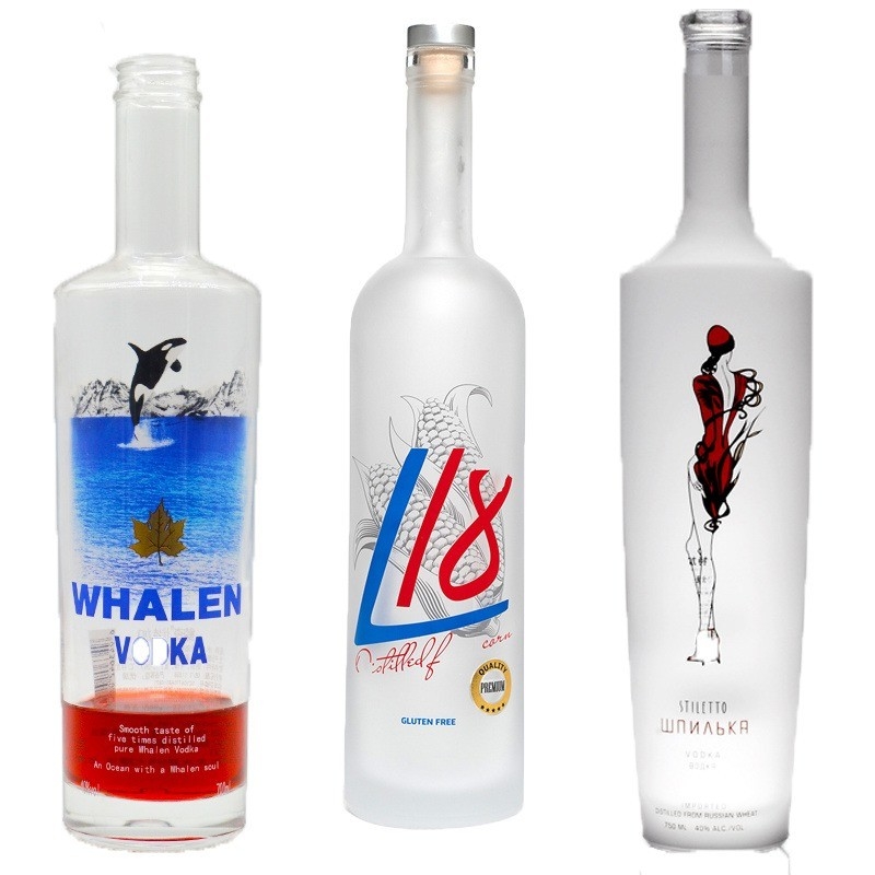 Kristallglas 700ml 750ml 1L Gin Whisky Wodka Whisky Wein Flaschen für Alkohol Packung