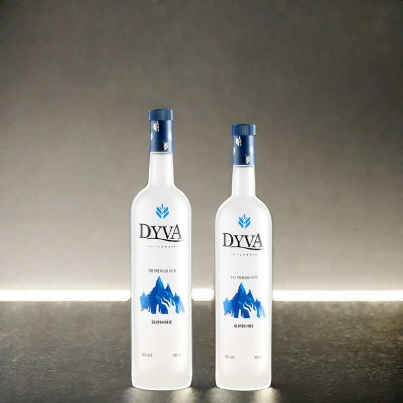 Klar 375 ml 500 ml 700 ml 750 ml Custom Frosted Printing Spray Brandy Whisky Liquor Wodka Flasche mit Kappe