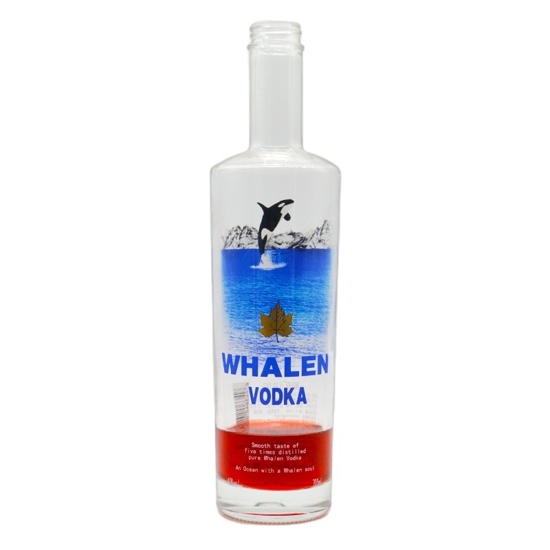 Frosted Super Flint 700ml Leere Flaschen für Wein Decal Logo 750ml Wodka Glasflasche